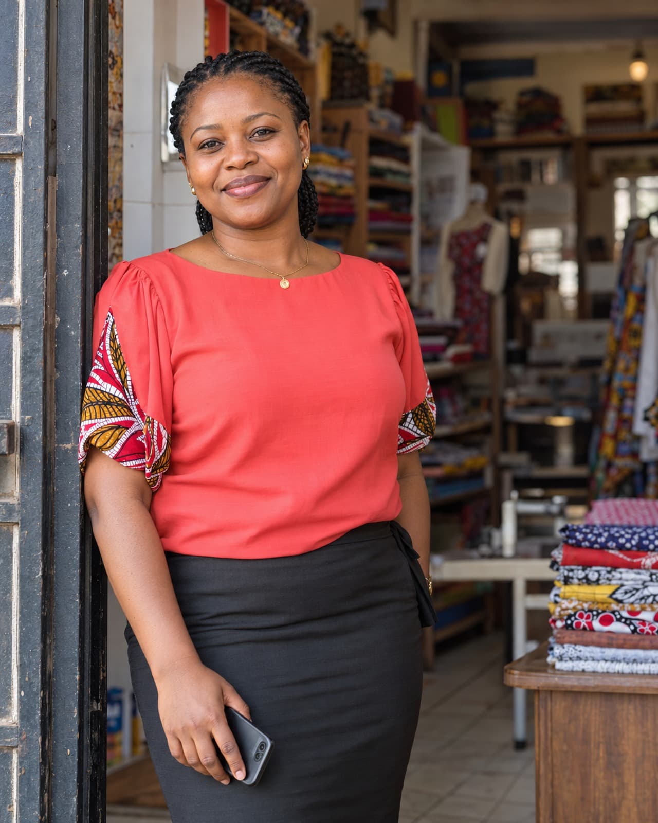 A Pakiza customer at work in Dar es Salaam